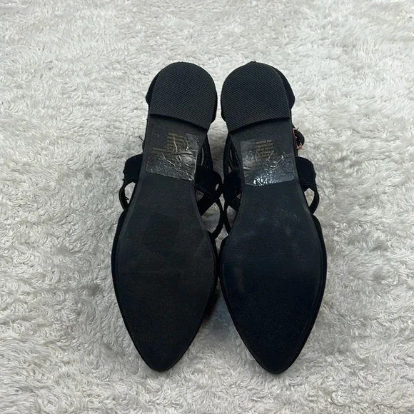 LC Lauren Conrad poem black pointed to strappy ankle flats, size 7 - 7.5 - Picture 7 of 10